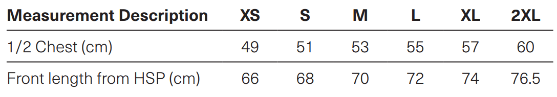 X1003W Sizing