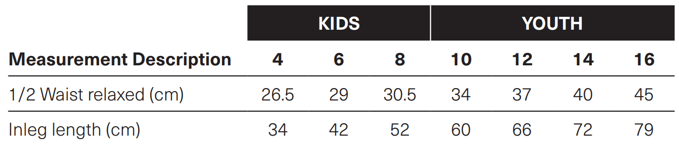 X1004K X1004Y Sizing