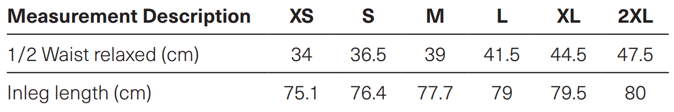 X1004W Sizing