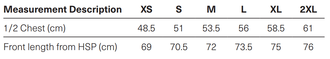 X2001W Sizing