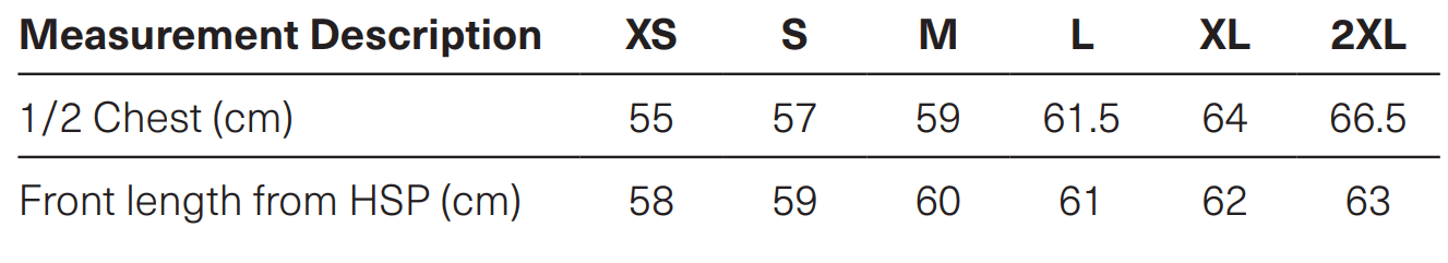 X2006W Sizing