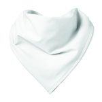 Light blue bandana folded into a triangle shape showing a stitched edge edge detail.